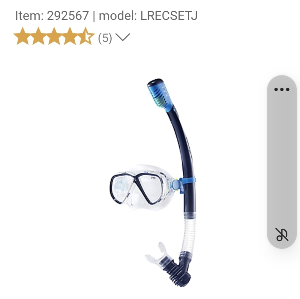 TYR JuniorRecreational Mask & Snorkel Set